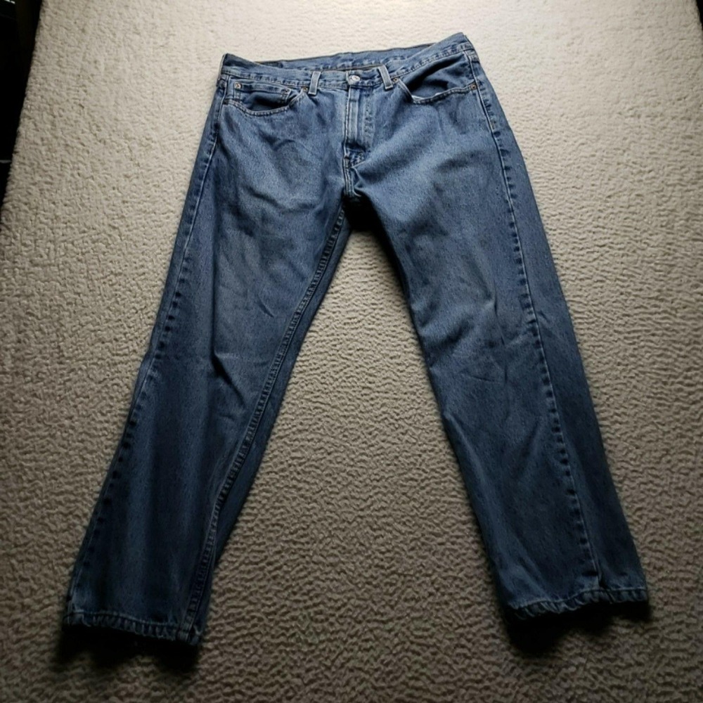 Levis 505 Jeans Mens 36x29 Blue Regular Fit Straight Denim Pants Medium Wash